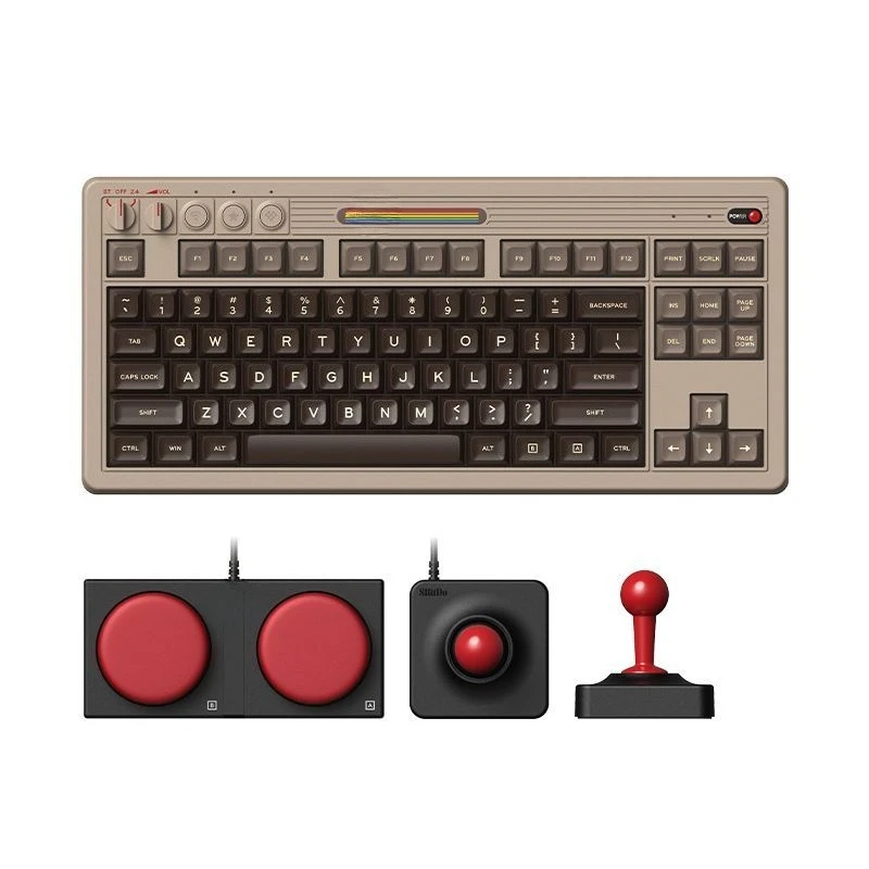 Retro Gaming Universe - Retro87C64 Retro mechanische Gaming-Tastatur, kabellose Verbindung,