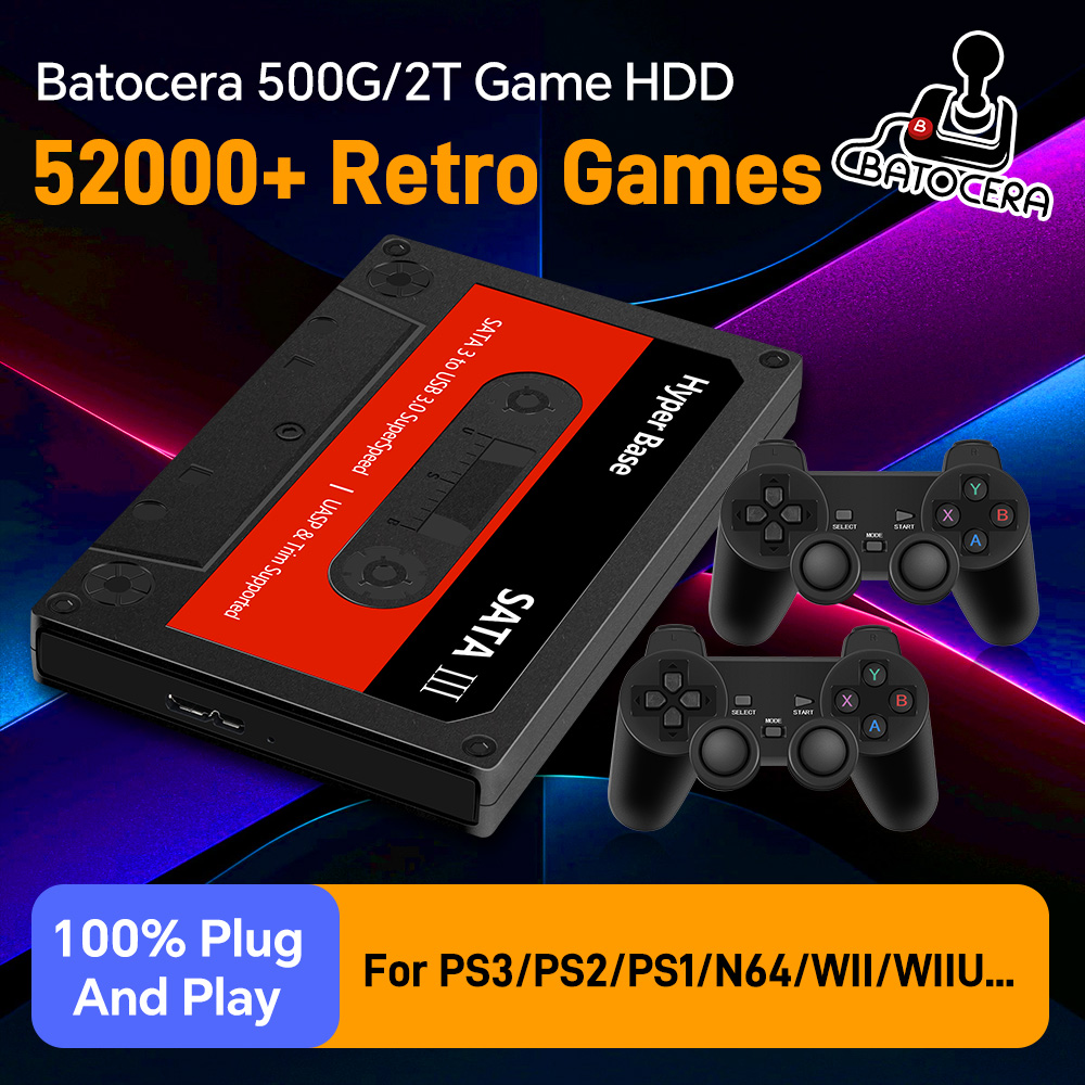 Retro Gaming Hard Drive - Batocera 500G Retro-Spiele-Festplatte mit 48000+ Spielen