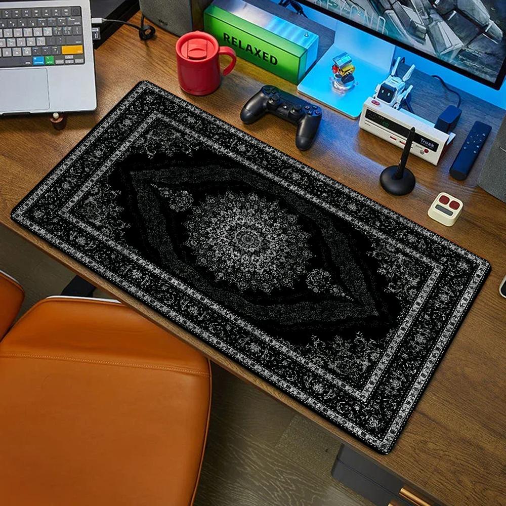 Retro Gaming Keyboard - Neuer schwarzer persischer Teppich, geheimnisvolles Retro-Mauspad,