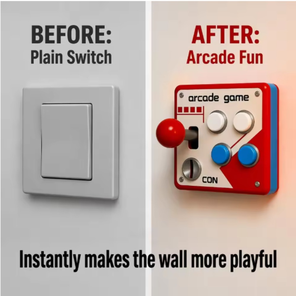 Retro Gaming Accessories - Retro Arcade Joystick Schalterplatten-Abdeckung, Bohrfreie 3D-Gedruckte