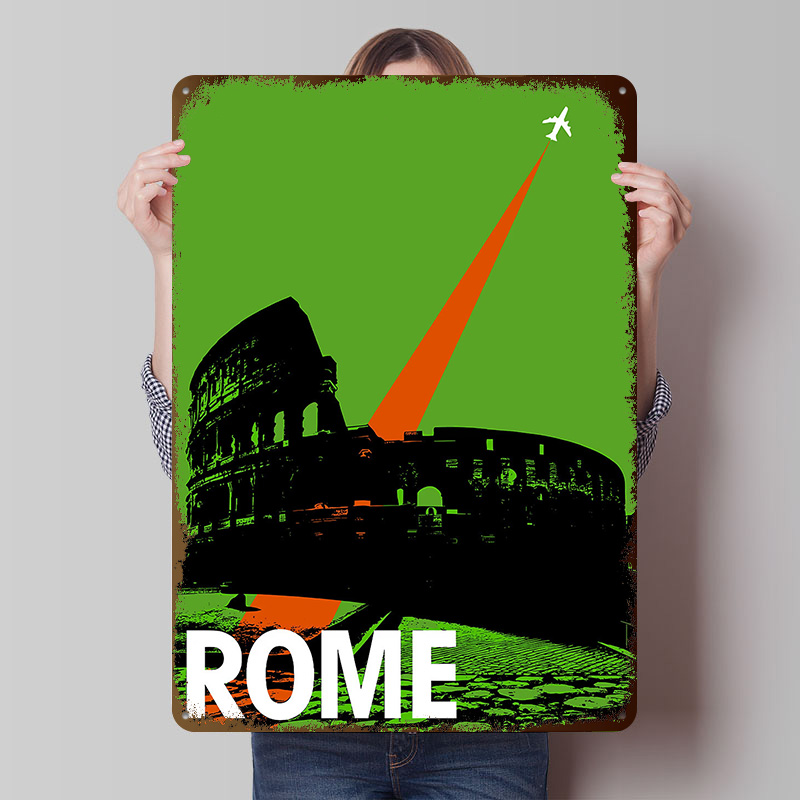 Retro Gaming At Home - Rom Travel Metallposter, individuelle Wandkunst, Retro-Vintage-Blechschilder