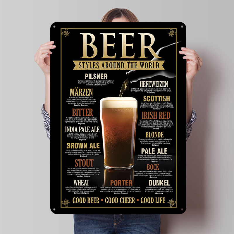 Retro Gaming Guide - Black Beer Guide Weißblech-Poster, anpassbare Wandkunst,