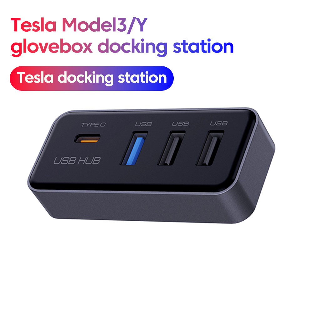 Controller Adapter Usb - 4-in-1 USB-Hub-Dockingstation für Tesla Model3/Y Handschuhfach