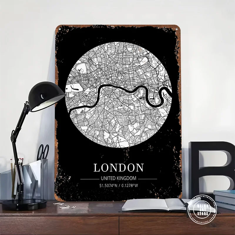 London Stadtplan Blechschild P – Retro Gaming London Bewertung und Preis