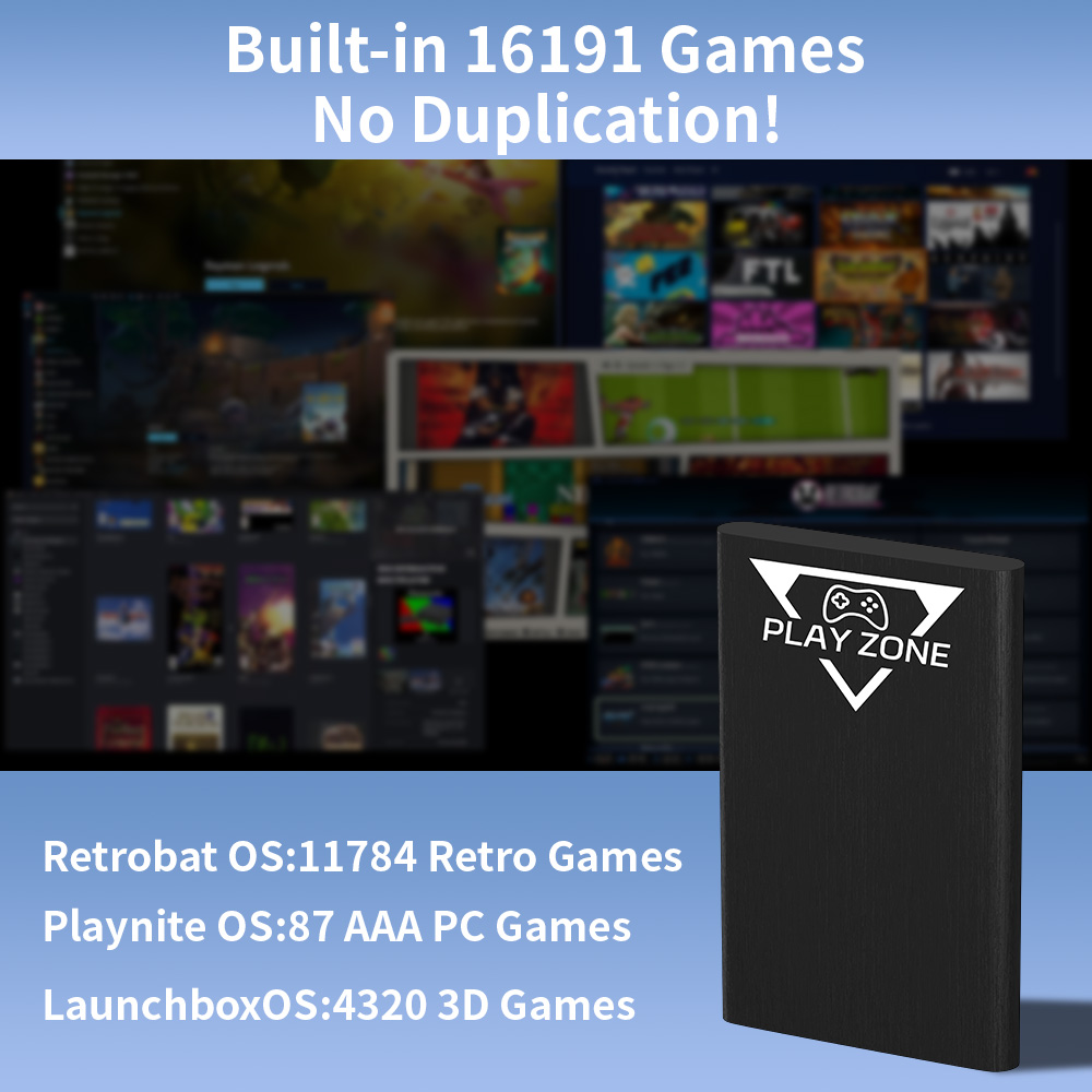Play Zone 1TB Tragbare Gaming- – Retro Gaming Download Bewertung und Preis