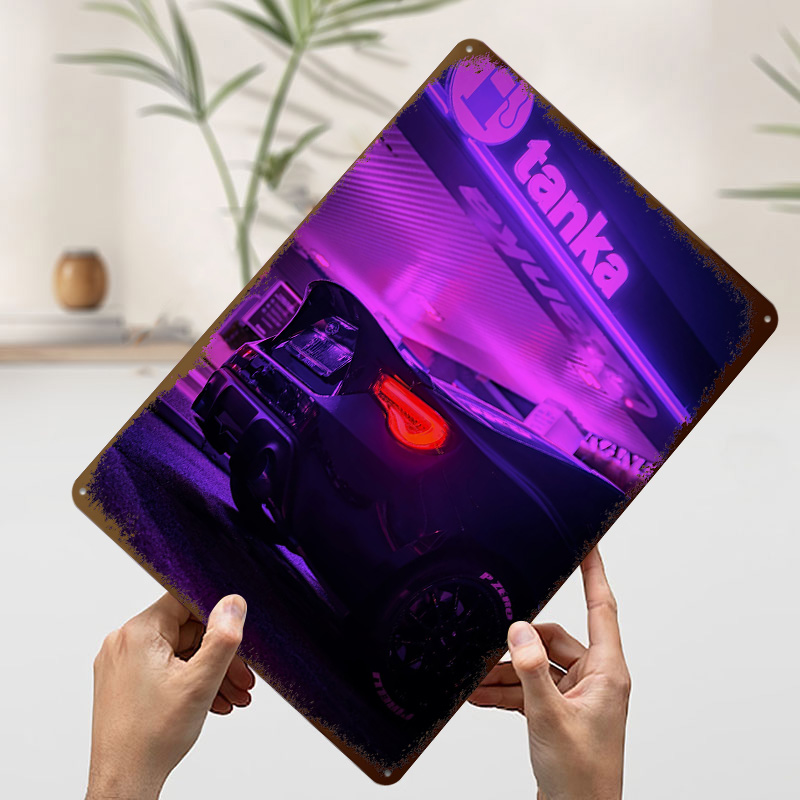 Schwarzes Zinn-Schild mit Moti – Retro Gaming At Home Bewertung und Preis